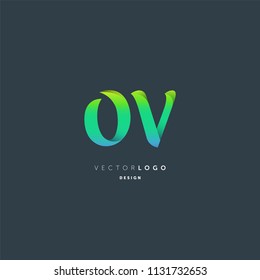Letters O V logo icon vector template.