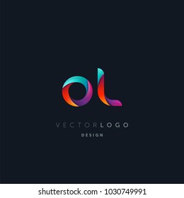 Letters O V logo, multi colour letters icon vector template.
