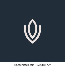 Letters O and V or OV line logo design. Linear minimal stylish emblem. Luxury elegant vector element. Premium business logotype. Graphic alphabet symbol for corporate business identity