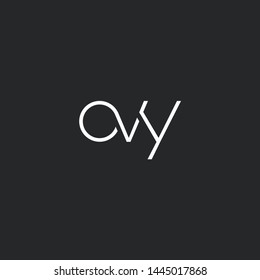 Letters O V Y Joint logo icon vector element.