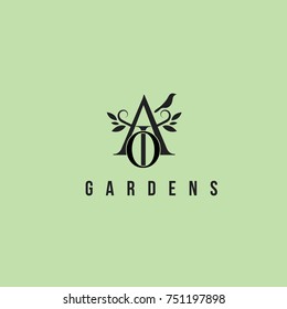 Letters A and O vector luxury monogram