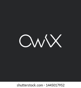 Letters O W X Joint logo icon vector element.