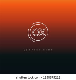 Letters O X Joint logo icon vector template.
