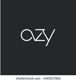 Letters O Z Y Joint logo icon vector element.