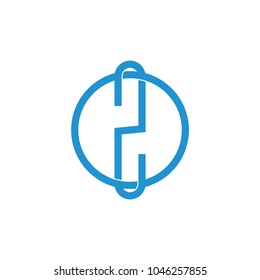 letters o2 linked lines logo vector