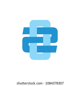 letters o2 overlapping lines design logo vector