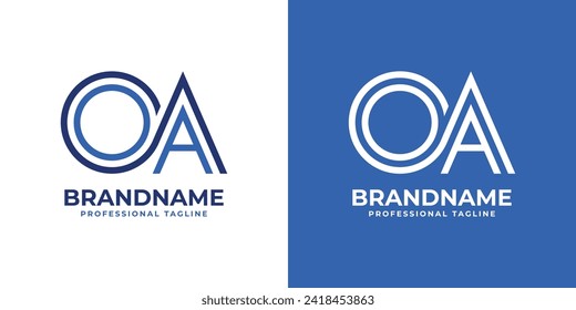 Letters OA Line Monogram Logo, suitable for business with OA or AO initials