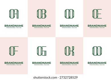 Letras OA OB OD OE OF OG OK OO Stripe Logo, para AO BO DO EO FO GO KO O Iniciais
