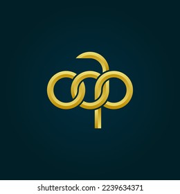 Logotipo de las letras OAP Simple Moderno Limpio
