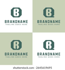 Letras OB QB OR QR Monogram Logo Set, para BO BQ RO RQ iniciais