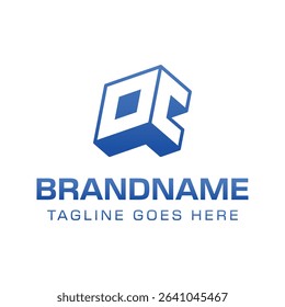 Letters OC 3D Monogram Logo, symbolizes strength, dynamism, and technology