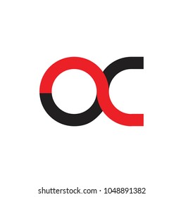 letters oc lines art logo vector