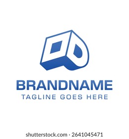Letters OD 3D Monogram Logo, symbolizes strength, dynamism, and technology