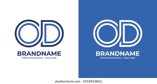 Logotipo de monograma de la línea OD, adecuado para empresas con iniciales DO o DO