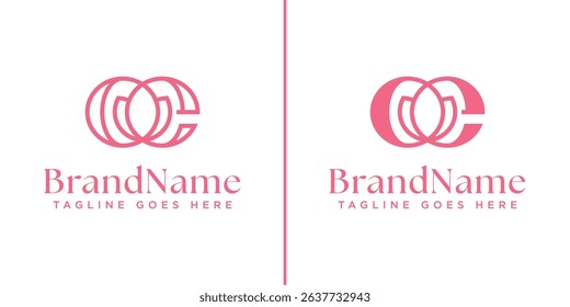 Letters OE Flower Monogram Logo, suitable for any business with OE or EO initials