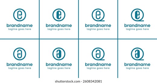 Letters OE OA QE QA Monogram Logo, symbolizing professionalism, and modern identity