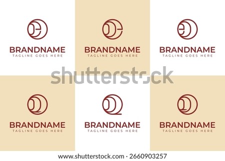 Letters OEO OOE EOO OQO OOQ QOO Monogram Logo, suitable for any business