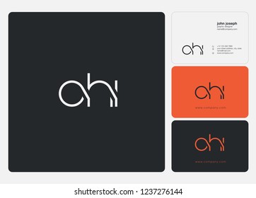 Letters OHI, O H I logo icon with business card vector template.
