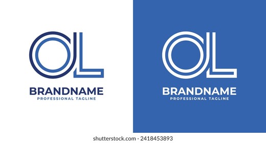 Letters OL Line Monogram Logo, suitable for business with OL or LO initials