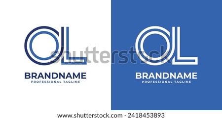 Letters OL Line Monogram Logo, suitable for business with OL or LO initials
