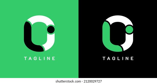 Letters OLI, O L I Logo. On green, white, and black colors. Premium and luxury emblem vector template