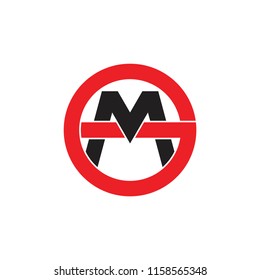 letters om circle geometric logo vector
