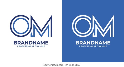 Letters OM Line Monogram Logo, suitable for business with OM or MO initials