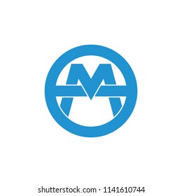 letters om overlapping design logo vector