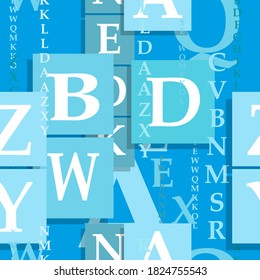 	letters on black background with seamless pattern.