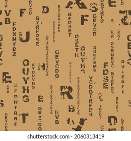 letters on black background with seamless pattern.