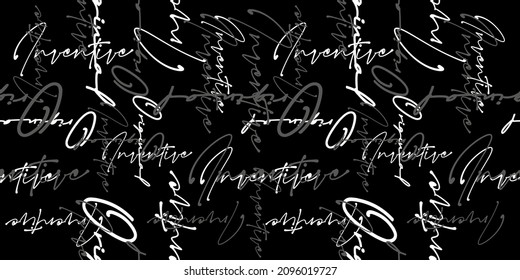 letras sobre fondo negro con un patrón impecable.