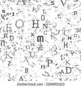 letters on black background with seamless pattern.