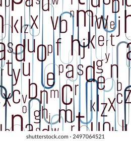 letters on black background with seamless pattern.