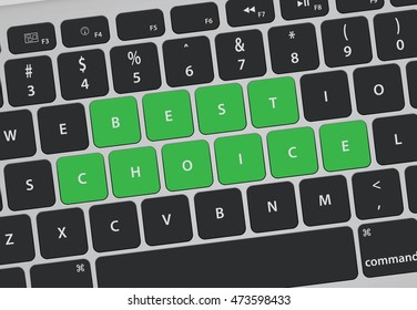 Letters on keyboard form a word, vector illustration