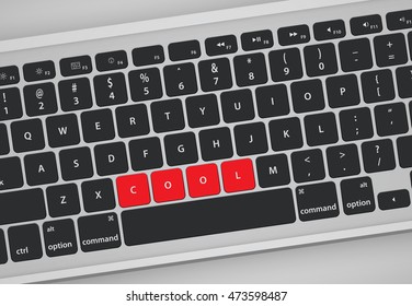 Letters on keyboard form a word, vector illustration