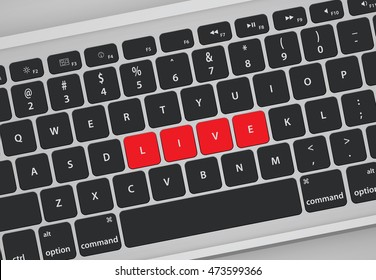 Letters on keyboard form a word, vector illustration