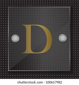 letters on a metal background