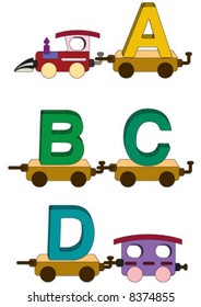 Letters on the toy train
