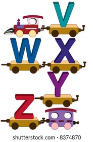 Letters on the toy train