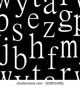 Buchstaben auf weißem Hintergrund mit nahtlosem Muster.