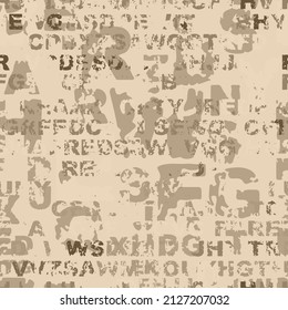 letters on white background with seamless pattern.