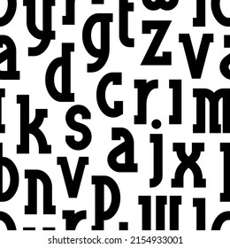 letters on white background with seamless pattern.