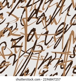 letters on white background with seamless pattern.