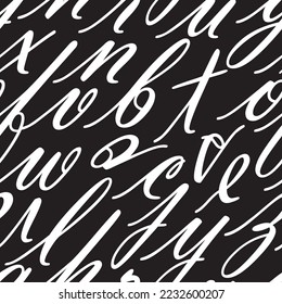 letters on white background with seamless pattern.
