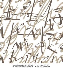 letters on white background with seamless pattern.