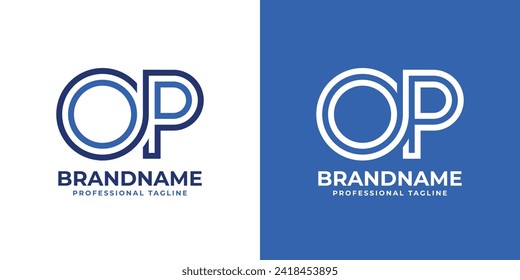 Letters OP Line Monogram Logo, suitable for business with OP or PO initials