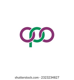 Diseño del logotipo del Monograma OPO de las letras