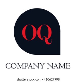 letters OQ rounded square shape icon logo red