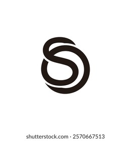 letters os linked circles overlap symbol logo vector 