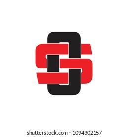 letters os linked design logo vector